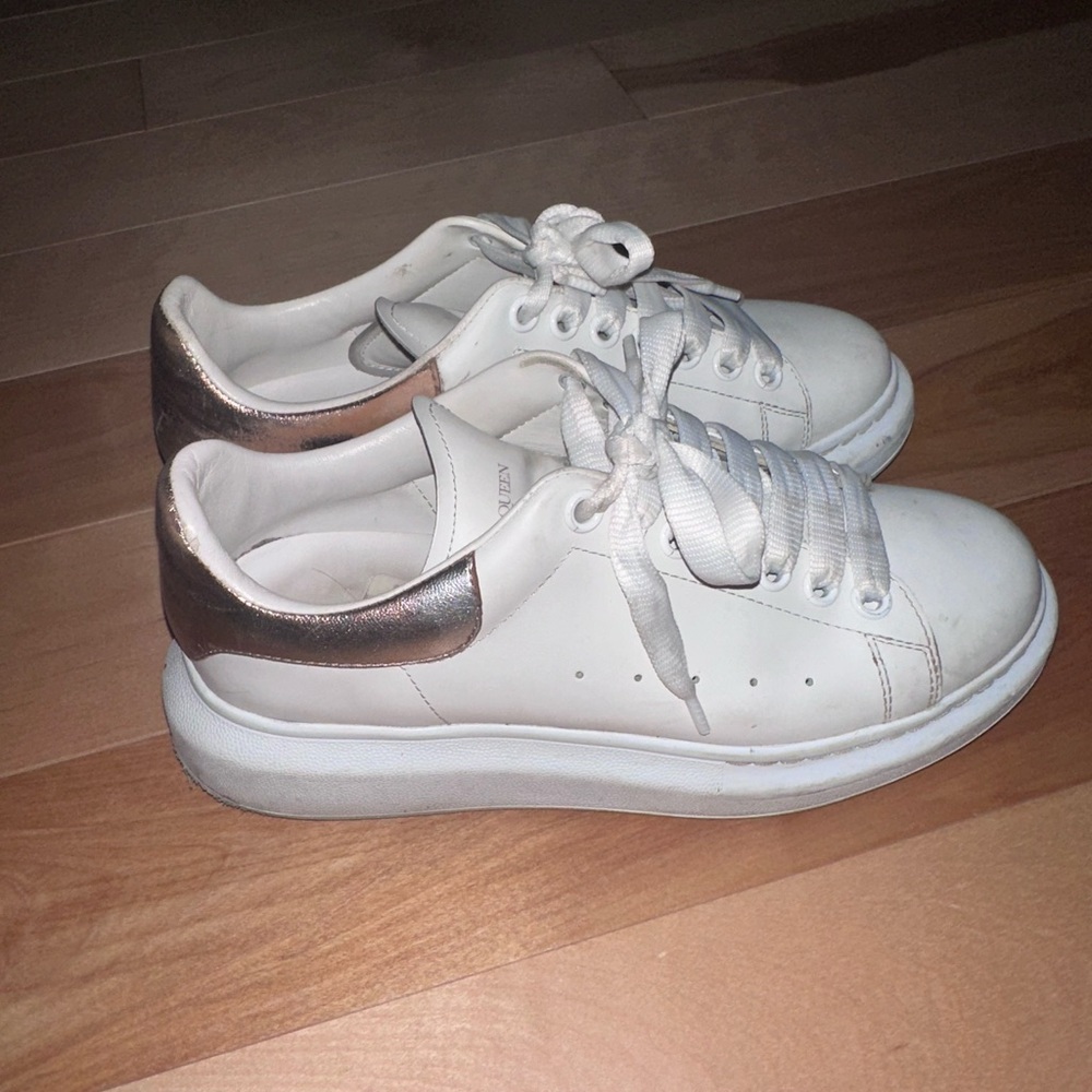 Alexander McQueen White and Metallic Espadrilles